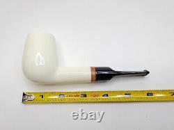 MBSD Meerschaum Deluxe Lovat Block Meerschaum Tobacco Smoking Pipe, 9mm Filter