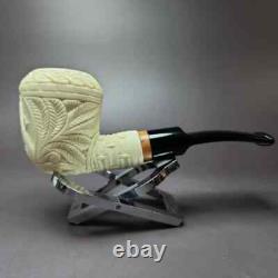 MBSD Meerschaum Deluxe Masonic Rhodesian Block Meerschaum Pipe, Briar-Mortise