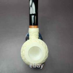 MBSD Meerschaum Deluxe Masonic Rhodesian Block Meerschaum Pipe, Briar-Mortise