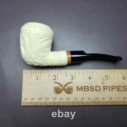 MBSD Meerschaum Deluxe Masonic Rhodesian Block Meerschaum Pipe, Briar-Mortise