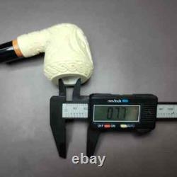 MBSD Meerschaum Deluxe Masonic Rhodesian Block Meerschaum Pipe, Briar-Mortise