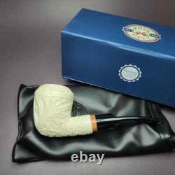 MBSD Meerschaum Deluxe Masonic Rhodesian Block Meerschaum Pipe, Briar-Mortise