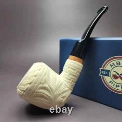 MBSD Meerschaum Deluxe Masonic Rhodesian Block Meerschaum Pipe, Briar-Mortise