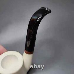 MBSD Meerschaum Deluxe Oom Paul Block Meerschaum Pipe, Briar-Mortise