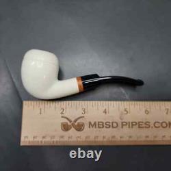 MBSD Meerschaum Deluxe Pear Block Meerschaum Pipe, Briar-Mortise, 9mm