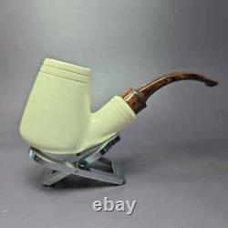 MBSD Meerschaum Deluxe Premier XL Brandy Block Meerschaum Pipe, Briar-Mortise
