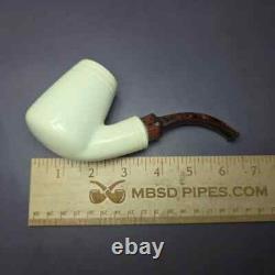 MBSD Meerschaum Deluxe Premier XL Brandy Block Meerschaum Pipe, Briar-Mortise