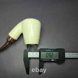 MBSD Meerschaum Deluxe Premier XL Brandy Block Meerschaum Pipe, Briar-Mortise