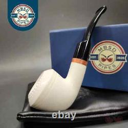 MBSD Meerschaum Deluxe Rhodesian Block Meerschaum Pipe, Briar-Mortise