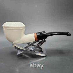 MBSD Meerschaum Deluxe Rhodesian Block Meerschaum Pipe, Briar-Mortise