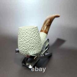 MBSD Meerschaum Deluxe Rustic Bent Billiard Block Meerschaum Pipe Briar-Mortise