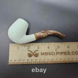 MBSD Meerschaum Deluxe Rustic Bent Billiard Block Meerschaum Pipe Briar-Mortise