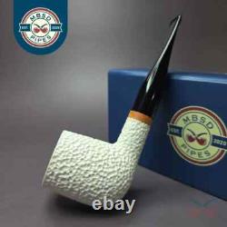 MBSD Meerschaum Deluxe Rustic Billiard Block Meerschaum Pipe, Briar-Mortise, New
