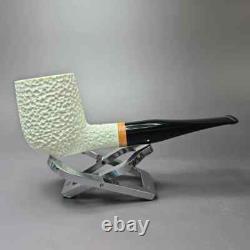 MBSD Meerschaum Deluxe Rustic Billiard Block Meerschaum Pipe, Briar-Mortise, New