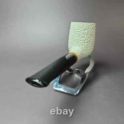 MBSD Meerschaum Deluxe Rustic Billiard Block Meerschaum Pipe, Briar-Mortise, New