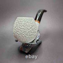 MBSD Meerschaum Deluxe Rusticated Apple Block Meerschaum Pipe, Briar-Mortise