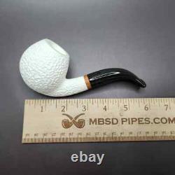 MBSD Meerschaum Deluxe Rusticated Apple Block Meerschaum Pipe, Briar-Mortise