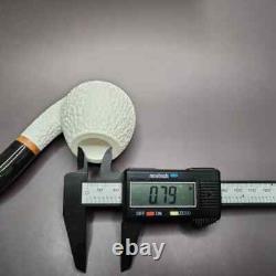 MBSD Meerschaum Deluxe Rusticated Apple Block Meerschaum Pipe, Briar-Mortise