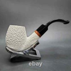 MBSD Meerschaum Deluxe Rusticated Brandy Block Meerschaum Pipe, Briar-Mortise