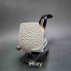 MBSD Meerschaum Deluxe Rusticated Brandy Block Meerschaum Pipe, Briar-Mortise