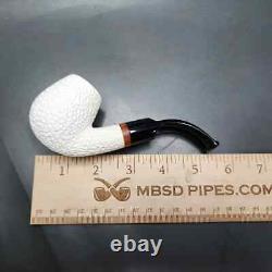 MBSD Meerschaum Deluxe Rusticated Brandy Block Meerschaum Pipe, Briar-Mortise