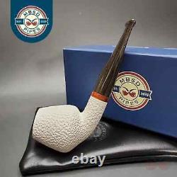 MBSD Meerschaum Deluxe Rusticated Cutty Block Meerschaum Pipe, Briar-Mortise