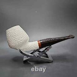 MBSD Meerschaum Deluxe Rusticated Cutty Block Meerschaum Pipe, Briar-Mortise