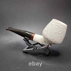 MBSD Meerschaum Deluxe Rusticated Cutty Block Meerschaum Pipe, Briar-Mortise