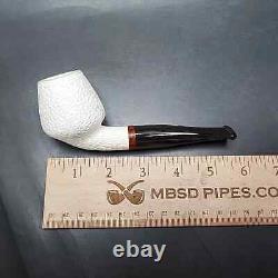 MBSD Meerschaum Deluxe Rusticated Cutty Block Meerschaum Pipe, Briar-Mortise