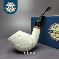 MBSD Meerschaum Deluxe Rusticated Egg Block Meerschaum Pipe, Briar-Mortise, New