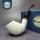 Mbsd Meerschaum Deluxe Rusticated Egg Block Meerschaum Pipe, Briar-mortise, New