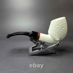 MBSD Meerschaum Deluxe Rusticated Egg Block Meerschaum Pipe, Briar-Mortise, New