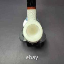 MBSD Meerschaum Deluxe Rusticated Egg Block Meerschaum Pipe, Briar-Mortise, New