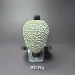 MBSD Meerschaum Deluxe Rusticated Pear Block Meerschaum Pipe, Briar-Mortise