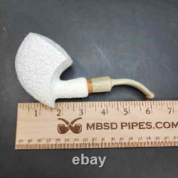MBSD Meerschaum Deluxe, Sandblasted Pickaxe Block Meerschaum Tobacco Pipe, 9mm
