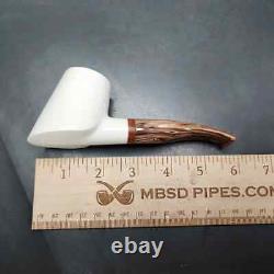 MBSD Meerschaum Deluxe Shape 55 Style Block Meerschaum Pipe, Briar-Mortise