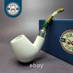 MBSD Meerschaum Deluxe Silver Block Meerschaum Pipe, New
