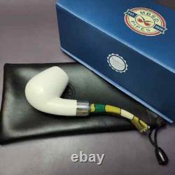 MBSD Meerschaum Deluxe Silver Block Meerschaum Pipe, New