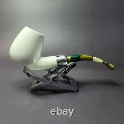 MBSD Meerschaum Deluxe Silver Block Meerschaum Pipe, New