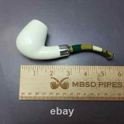 MBSD Meerschaum Deluxe Silver Block Meerschaum Pipe, New