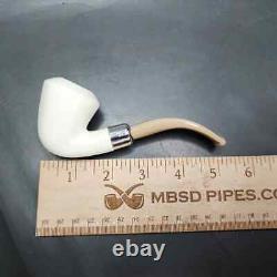 MBSD Meerschaum Deluxe Silver Calabash Block Meerschaum Pipe, Briar-Mortise