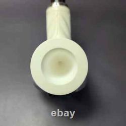 MBSD Meerschaum Deluxe Silver Floral Reverse Calabash Block Meerschaum Pipe, New