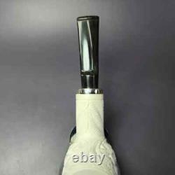 MBSD Meerschaum Deluxe Silver Floral Reverse Calabash Block Meerschaum Pipe, New