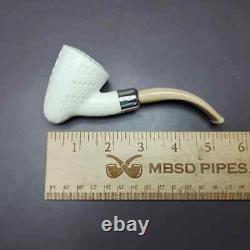 MBSD Meerschaum Deluxe Silver Lattice Peewit Block Meerschaum Pipe Briar-Mortise