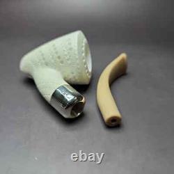 MBSD Meerschaum Deluxe Silver Lattice Peewit Block Meerschaum Pipe Briar-Mortise