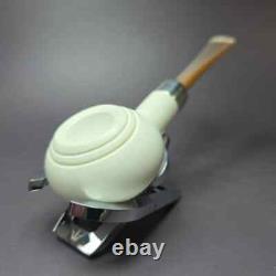 MBSD Meerschaum Deluxe Silver Prince Block Meerschaum Pipe, Briar-Mortise