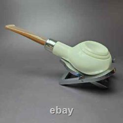 MBSD Meerschaum Deluxe Silver Prince Block Meerschaum Pipe, Briar-Mortise