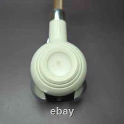 MBSD Meerschaum Deluxe Silver Prince Block Meerschaum Pipe, Briar-Mortise