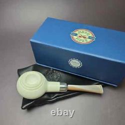 MBSD Meerschaum Deluxe Silver Prince Block Meerschaum Pipe, Briar-Mortise