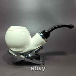 MBSD Meerschaum Deluxe Silver Reverse Calabash Danish Egg Block Meerschaum Pipe